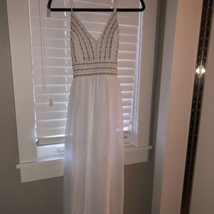 Long white prom dress